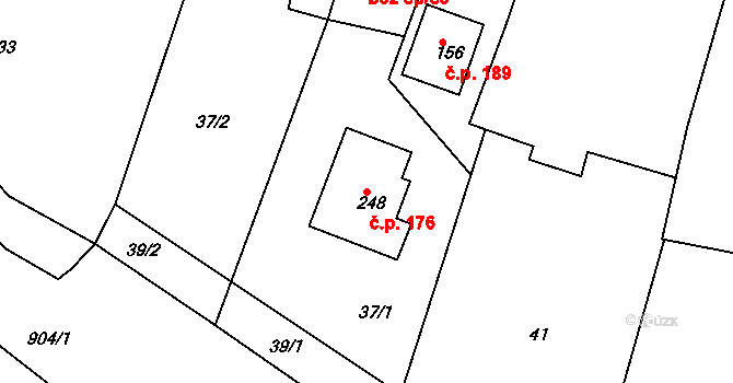 Starý Rožmitál 176, Rožmitál pod Třemšínem na parcele st. 248 v KÚ Starý Rožmitál, Katastrální mapa