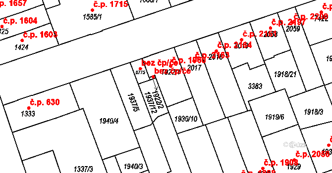 Hodonín 1960 na parcele st. 1922/1 v KÚ Hodonín, Katastrální mapa