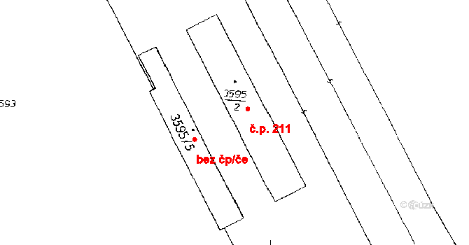 Poděbrady III 211, Poděbrady na parcele st. 3595/2 v KÚ Poděbrady, Katastrální mapa