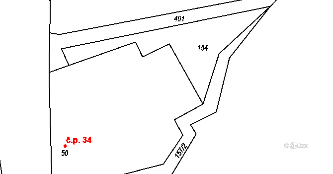 Leč 34, Skuhrov na parcele st. 50 v KÚ Skuhrov pod Brdy, Katastrální mapa