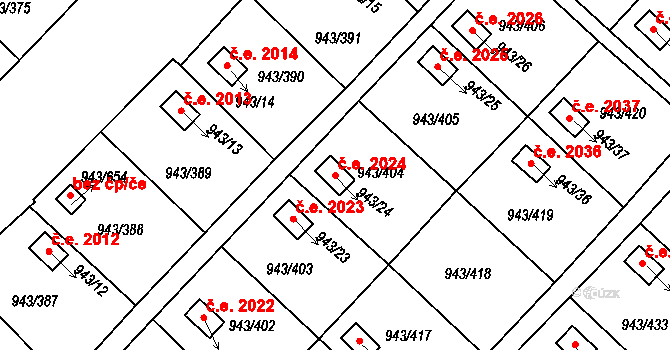 Velká Chuchle 2024, Praha na parcele st. 943/24 v KÚ Velká Chuchle, Katastrální mapa