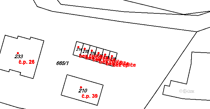 Písečná 39434419 na parcele st. 218 v KÚ Písečná u Žamberka, Katastrální mapa
