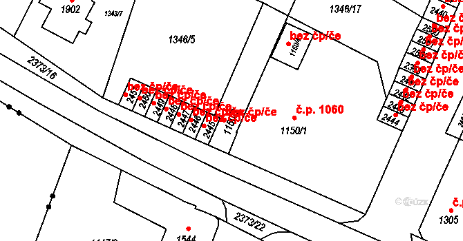 Hořice 39787419 na parcele st. 1150/3 v KÚ Hořice v Podkrkonoší, Katastrální mapa