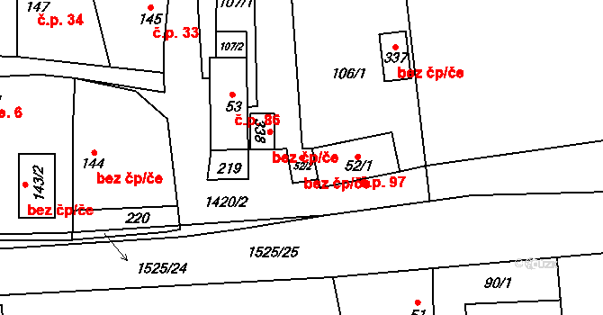 Senomaty 44450419 na parcele st. 52/2 v KÚ Senomaty, Katastrální mapa