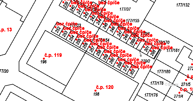 Světec 45121419 na parcele st. 258 v KÚ Chotějovice, Katastrální mapa