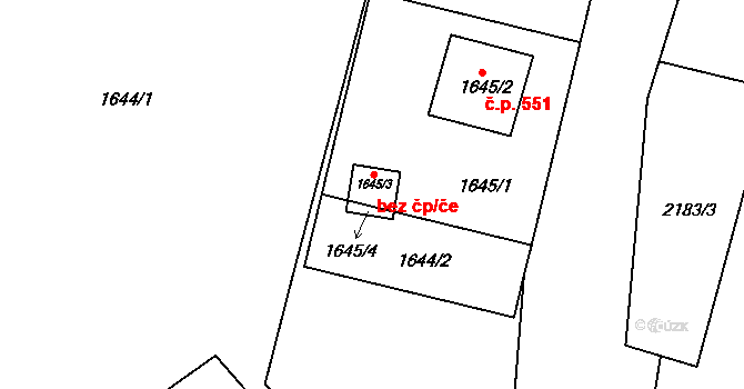 Želechovice nad Dřevnicí 51479419 na parcele st. 1645/3 v KÚ Želechovice nad Dřevnicí, Katastrální mapa