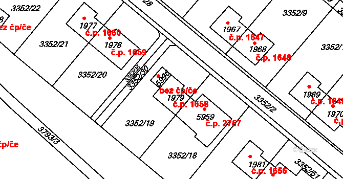 Rakovník II 1658, Rakovník na parcele st. 1979 v KÚ Rakovník, Katastrální mapa