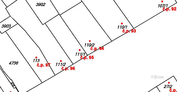 Brod nad Dyjí 94 na parcele st. 110/2 v KÚ Brod nad Dyjí, Katastrální mapa