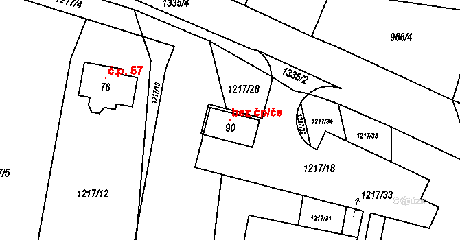Libkov 104588420 na parcele st. 90 v KÚ Libkov, Katastrální mapa
