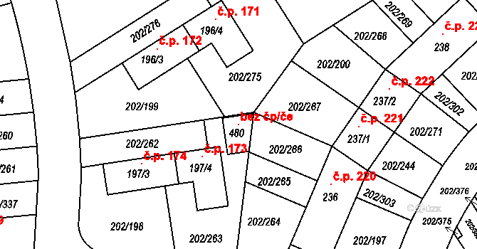 Jenštejn 120348420 na parcele st. 480 v KÚ Jenštejn, Katastrální mapa