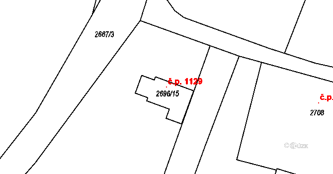 Štramberk 1129 na parcele st. 2696/15 v KÚ Štramberk, Katastrální mapa