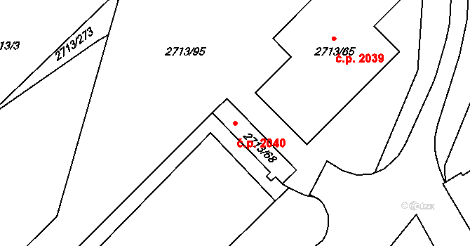 Tachov 2040 na parcele st. 2713/68 v KÚ Tachov, Katastrální mapa