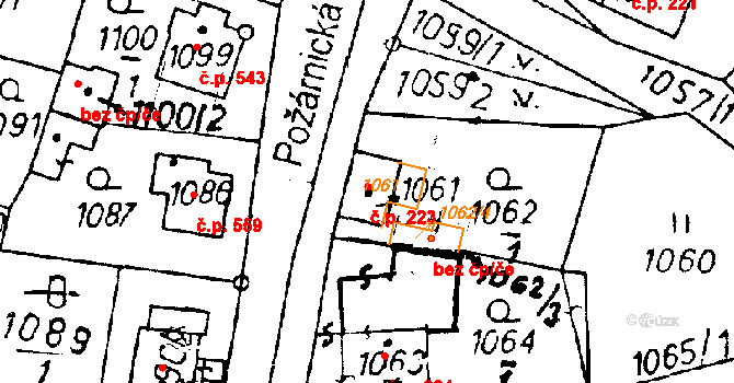 Rychnov u Jablonce nad Nisou 223 na parcele st. 1061 v KÚ Rychnov u Jablonce nad Nisou, Katastrální mapa