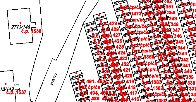 Pelhřimov 434 na parcele st. 2694/13 v KÚ Pelhřimov, Katastrální mapa