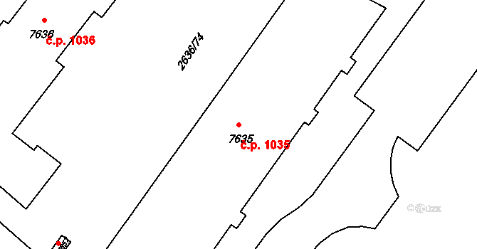 Kolín II 1035, Kolín na parcele st. 7635 v KÚ Kolín, Katastrální mapa