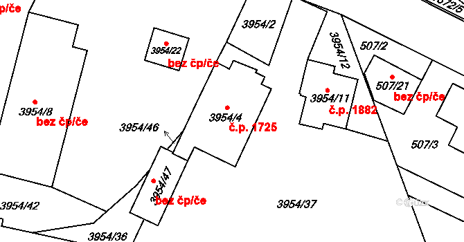 Chotěboř 1725 na parcele st. 3954/4 v KÚ Chotěboř, Katastrální mapa