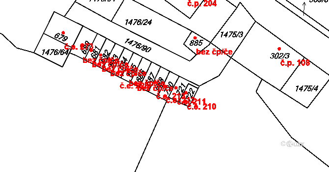 Děčín X-Bělá 212, Děčín na parcele st. 720 v KÚ Bělá u Děčína, Katastrální mapa