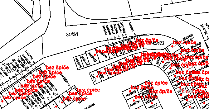 Nové Město 283, Karviná na parcele st. 3445/406 v KÚ Karviná-město, Katastrální mapa