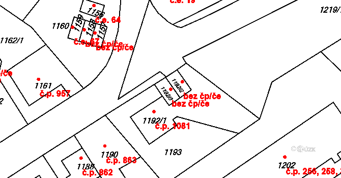 Děčín 42201420 na parcele st. 1192/3 v KÚ Děčín, Katastrální mapa