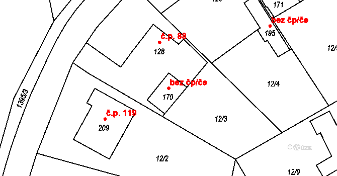 Olšovec 43584420 na parcele st. 170 v KÚ Olšovec, Katastrální mapa