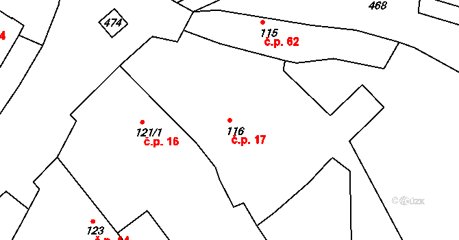Skrochovice 17, Brumovice na parcele st. 116/1 v KÚ Skrochovice, Katastrální mapa