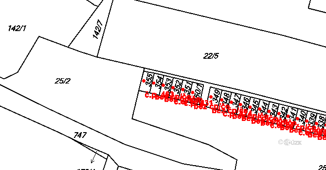 Krupka 45088420 na parcele st. 353 v KÚ Maršov u Krupky, Katastrální mapa