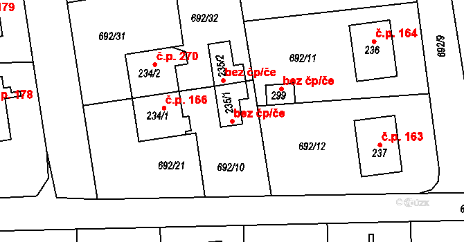 Škrdlovice 49897420 na parcele st. 235/1 v KÚ Škrdlovice, Katastrální mapa
