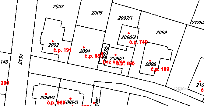 Jemnice 50272420 na parcele st. 2097/2 v KÚ Jemnice, Katastrální mapa