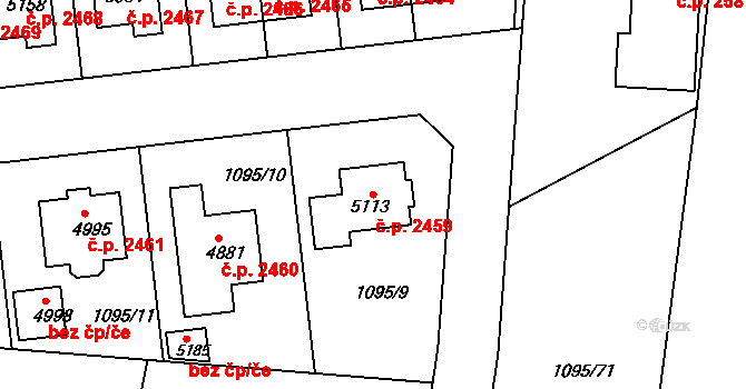 Nymburk 2459 na parcele st. 5113 v KÚ Nymburk, Katastrální mapa