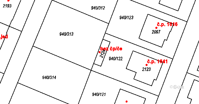 Ivančice 89084420 na parcele st. 2124 v KÚ Ivančice, Katastrální mapa