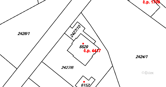 Kroměříž 4417 na parcele st. 8529 v KÚ Kroměříž, Katastrální mapa