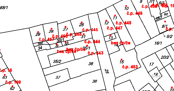 Pohořelice 443 na parcele st. 35/1 v KÚ Pohořelice nad Jihlavou, Katastrální mapa