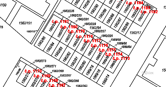 Ďáblice 1177, Praha na parcele st. 1562/226 v KÚ Ďáblice, Katastrální mapa