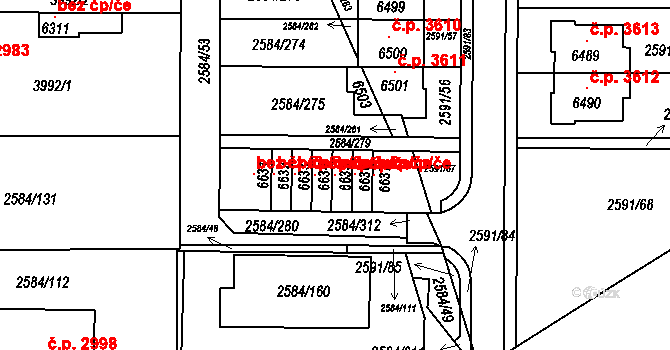Břeclav 119258421 na parcele st. 6635 v KÚ Břeclav, Katastrální mapa