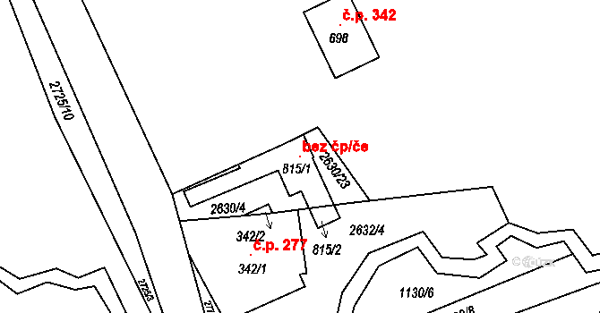 Borová 119837421 na parcele st. 815/1 v KÚ Borová u Poličky, Katastrální mapa