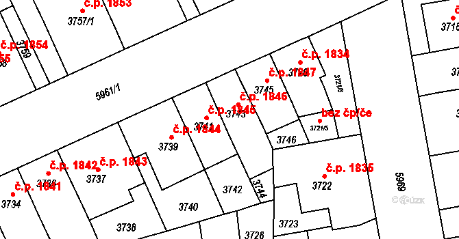 Jihlava 1846 na parcele st. 3743 v KÚ Jihlava, Katastrální mapa
