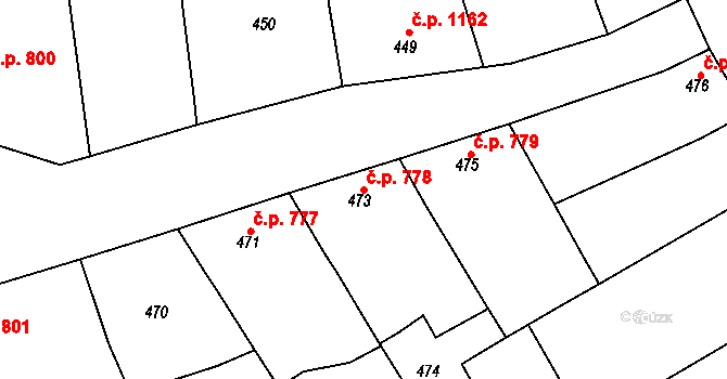 Mistřín 778, Svatobořice-Mistřín na parcele st. 473 v KÚ Mistřín, Katastrální mapa