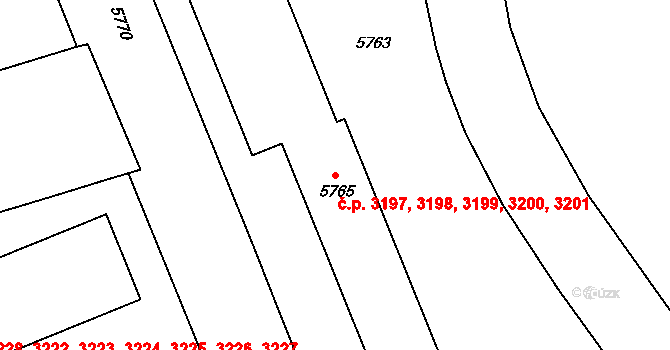 Kročehlavy 3197,3198,3199,3200,, Kladno na parcele st. 5765 v KÚ Kročehlavy, Katastrální mapa