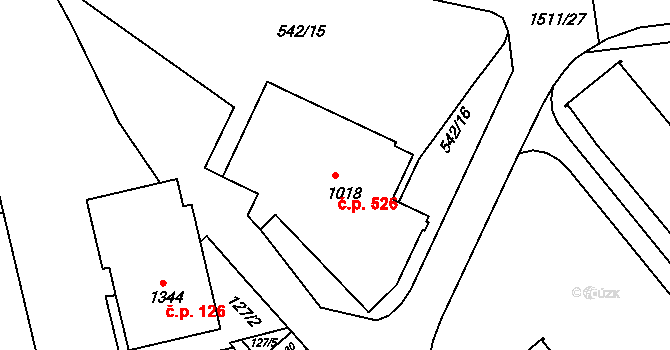 Prachatice II 526, Prachatice na parcele st. 1018 v KÚ Prachatice, Katastrální mapa