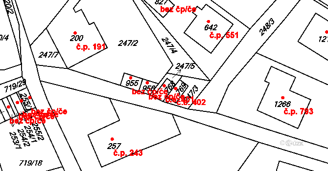 Bohosudov 401, Krupka na parcele st. 768 v KÚ Bohosudov, Katastrální mapa