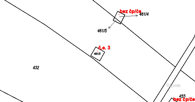 Svépravice 3 na parcele st. 461/3 v KÚ Svépravice, Katastrální mapa