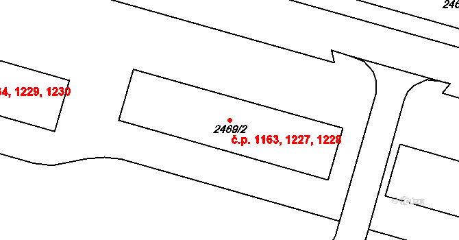 Cheb 1163,1227,1228 na parcele st. 2469/2 v KÚ Cheb, Katastrální mapa