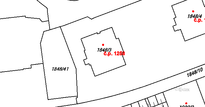 Michle 1258, Praha na parcele st. 1848/3 v KÚ Michle, Katastrální mapa