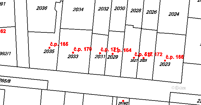 Stodůlky 171, Praha na parcele st. 2031 v KÚ Stodůlky, Katastrální mapa