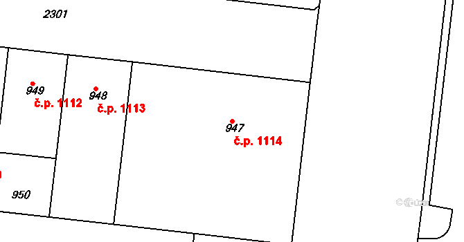 Holešovice 1114, Praha na parcele st. 947 v KÚ Holešovice, Katastrální mapa