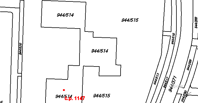 Šumbark 1146, Havířov na parcele st. 944/515 v KÚ Šumbark, Katastrální mapa