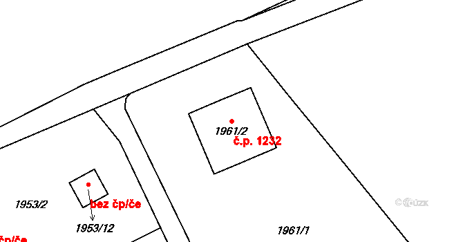 Lyžbice 1232, Třinec na parcele st. 1961/2 v KÚ Lyžbice, Katastrální mapa