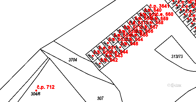 Vyškov-Předměstí 631, Vyškov na parcele st. 340/15 v KÚ Vyškov, Katastrální mapa