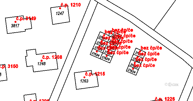 Zlín 1789 na parcele st. 2762/4 v KÚ Zlín, Katastrální mapa