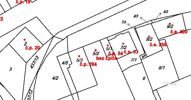 Moravany 39850421 na parcele st. 5/2 v KÚ Moravany u Brna, Katastrální mapa